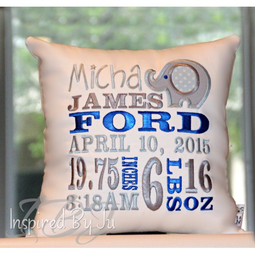 birth announcement pillows