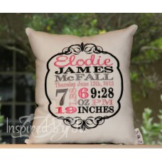 Vintage - Birth Announcement Pillow